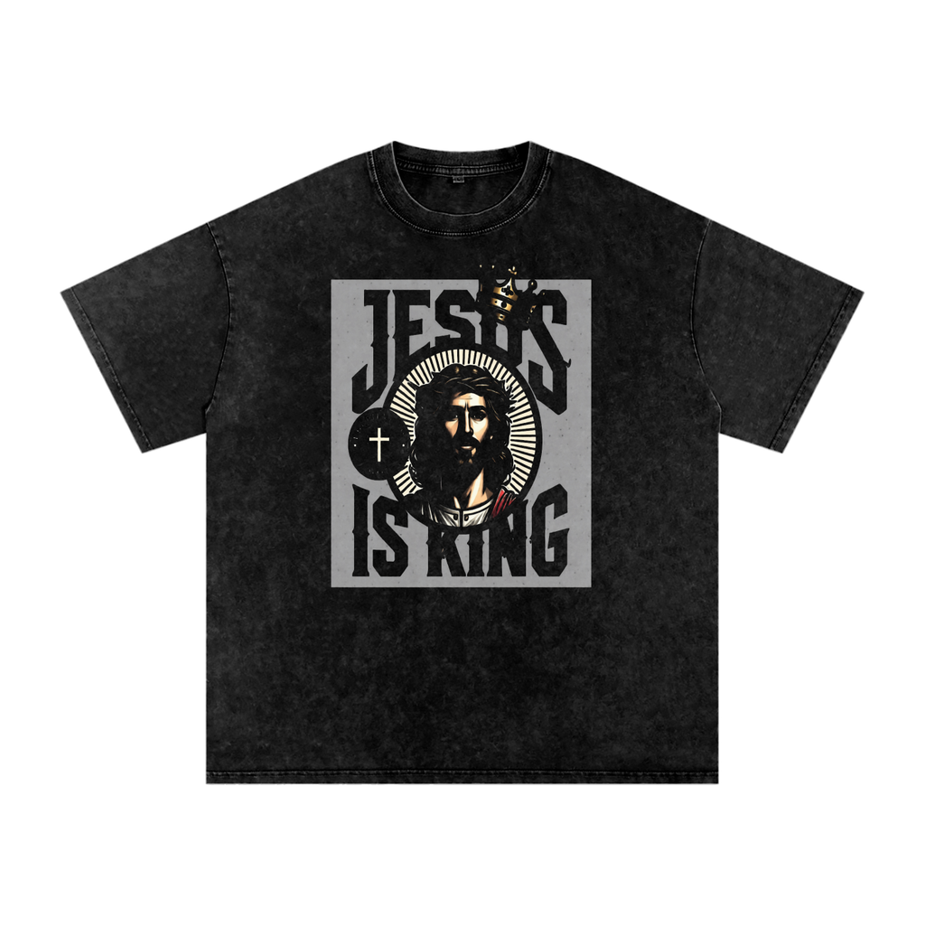Snow Washed Oversized Cotton T-Shirt