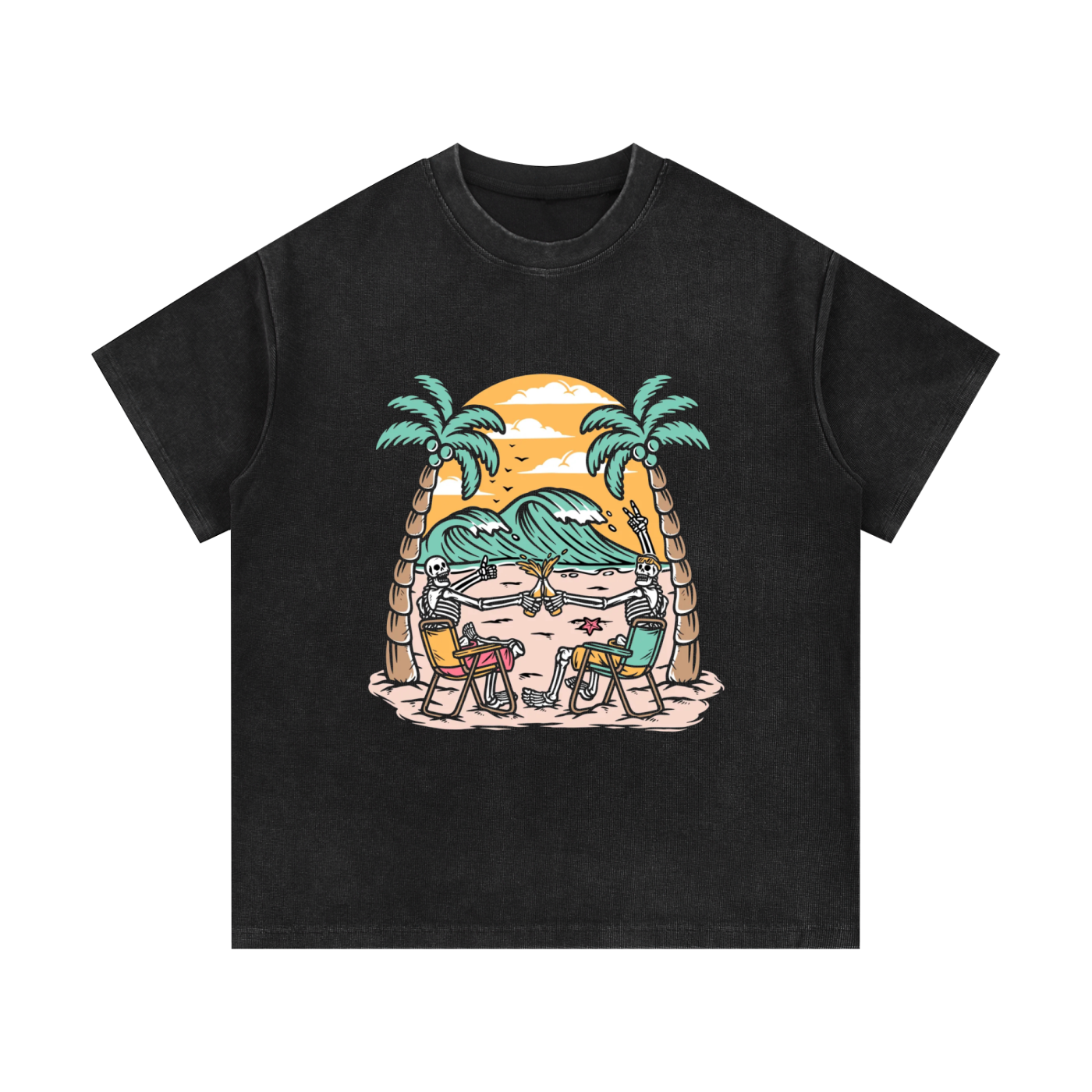 Mineral Wash Waffle Knit T-Shirt